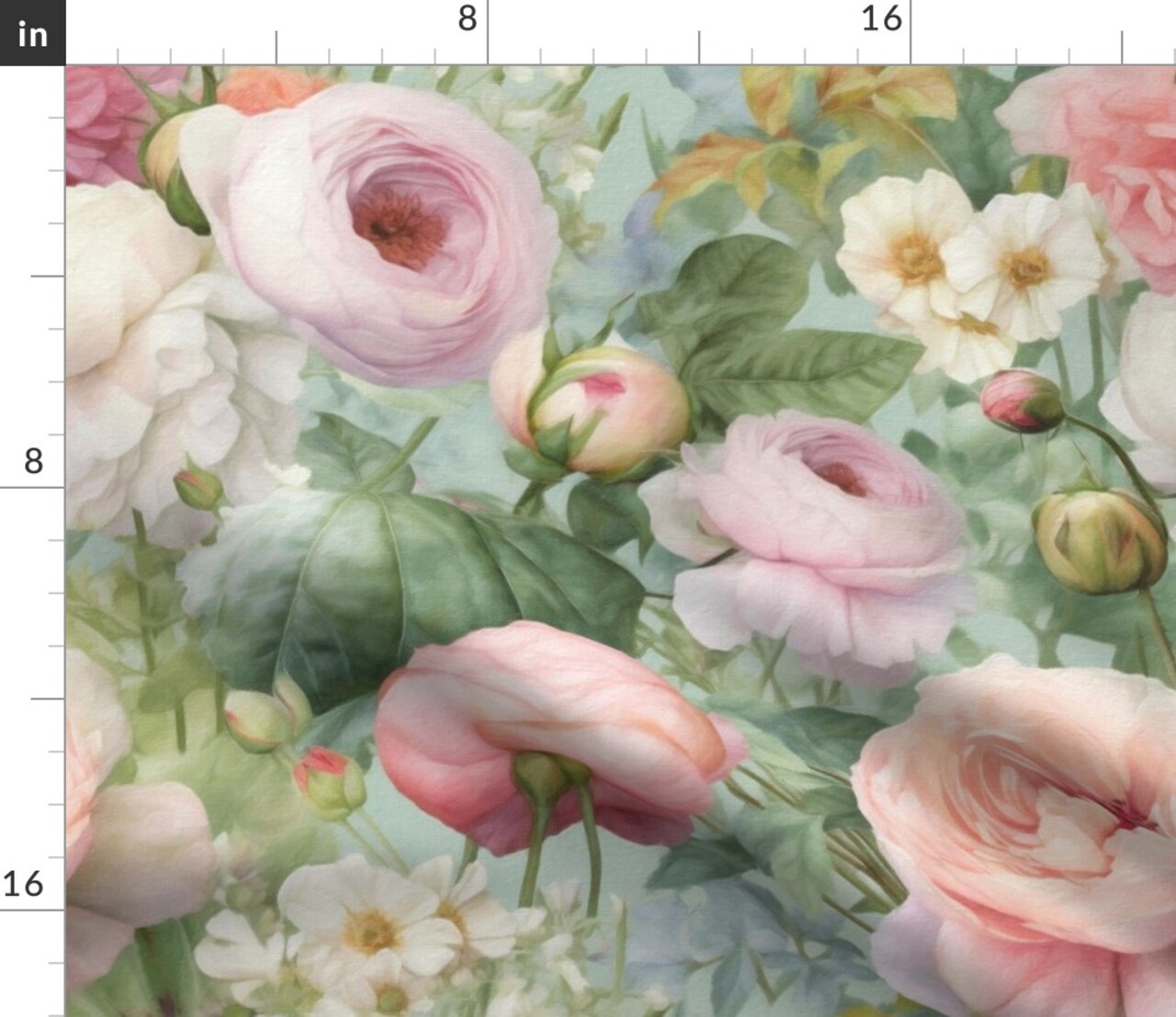 Cottagecore Watercolor Peonies Roses Cosmos Botanical Bouquet Garden Floral Flowers Custom Printed Fabric by Spoonflower Various Fabrics by the Yard or Fat Quarter